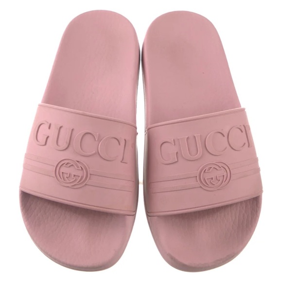 Authentic Gucci Women's Logo Slide Sandals in Pink - Picture 4 of 9